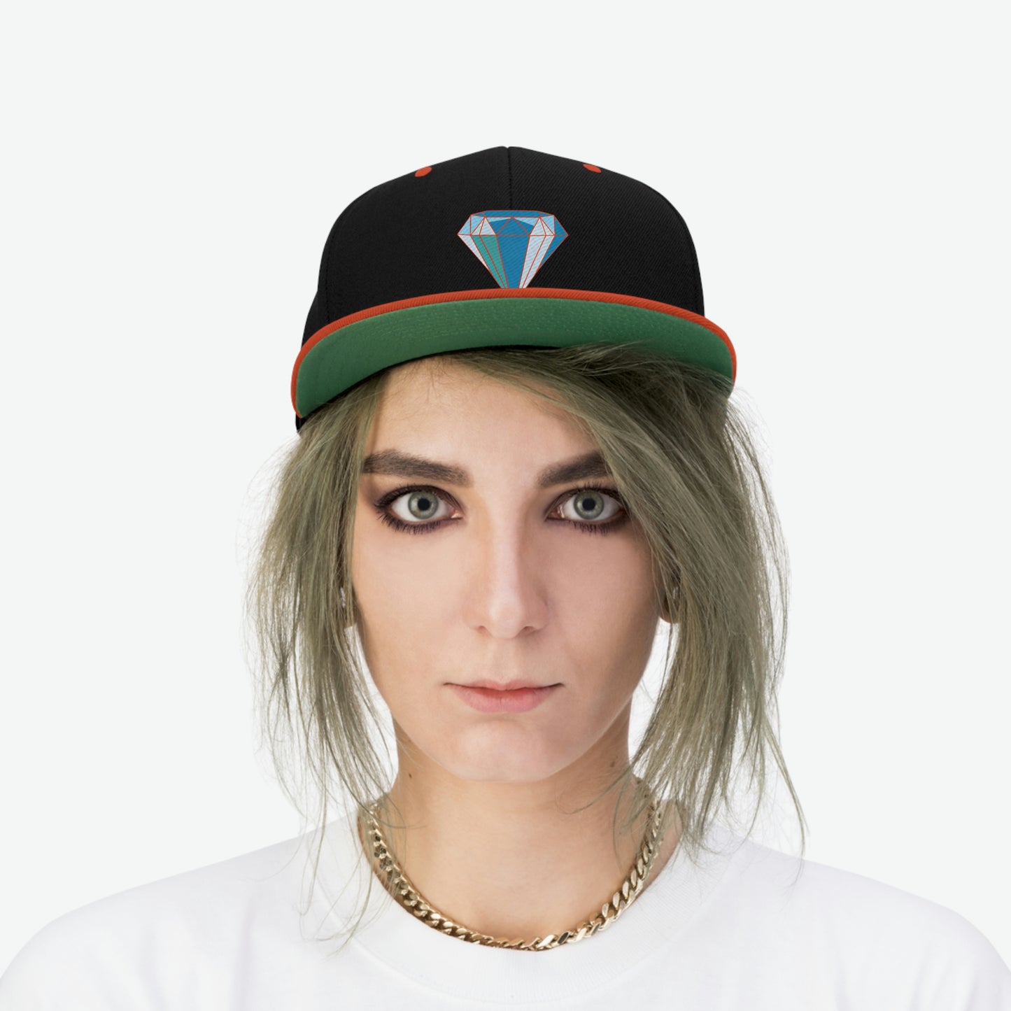 Unisex Random Diamond Flat Bill Hat