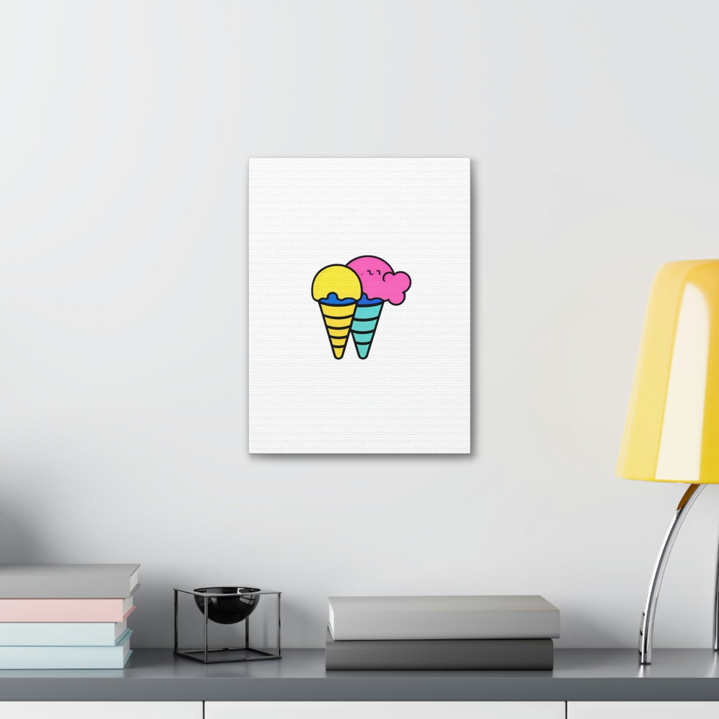 Random Ice Cream Canvas Stretched, 1.5''