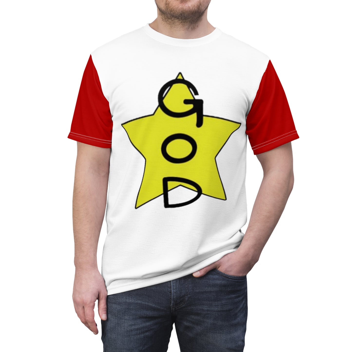 Unisex AOP God Star Cut & Sew Tee