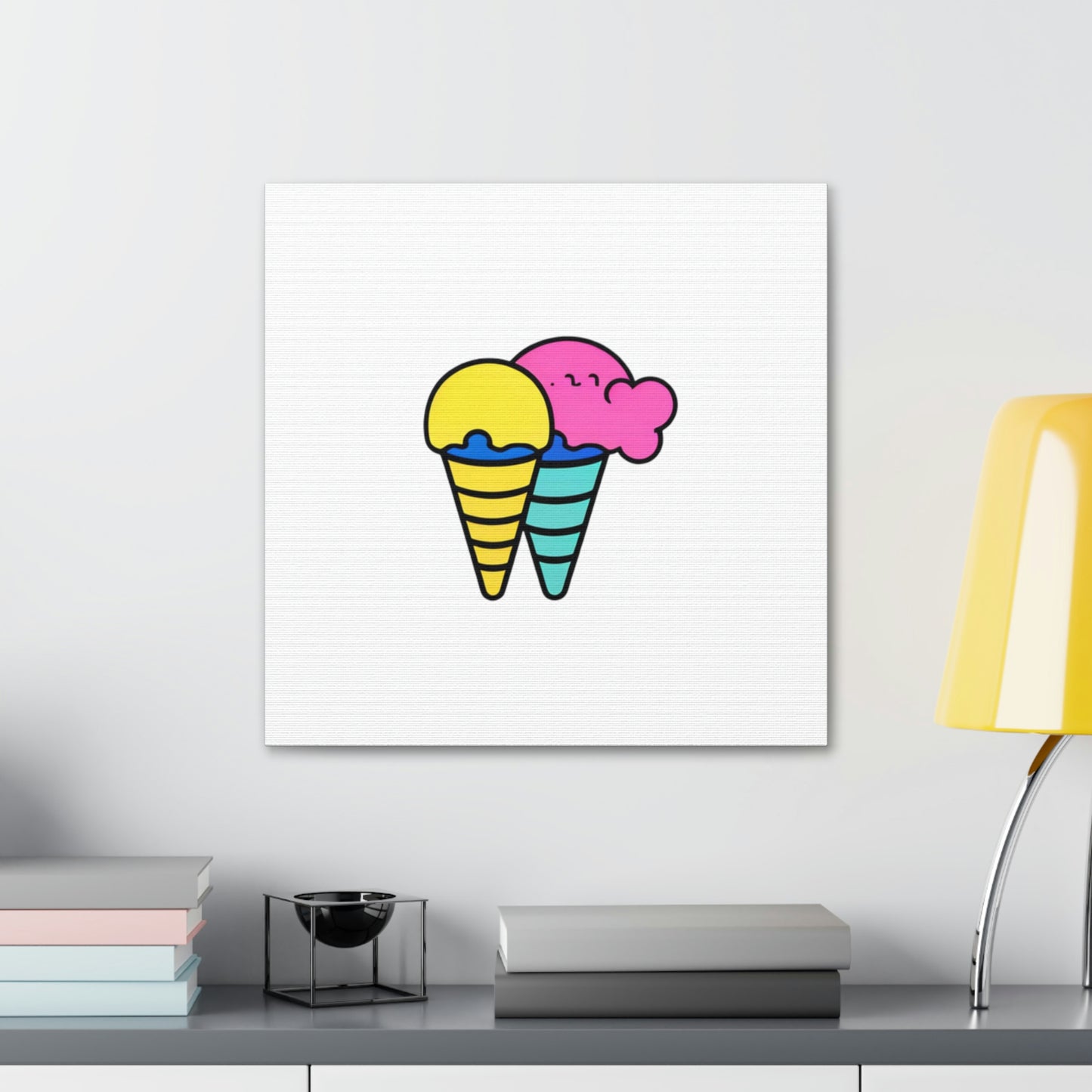 Random Ice Cream Canvas Stretched, 1.5''