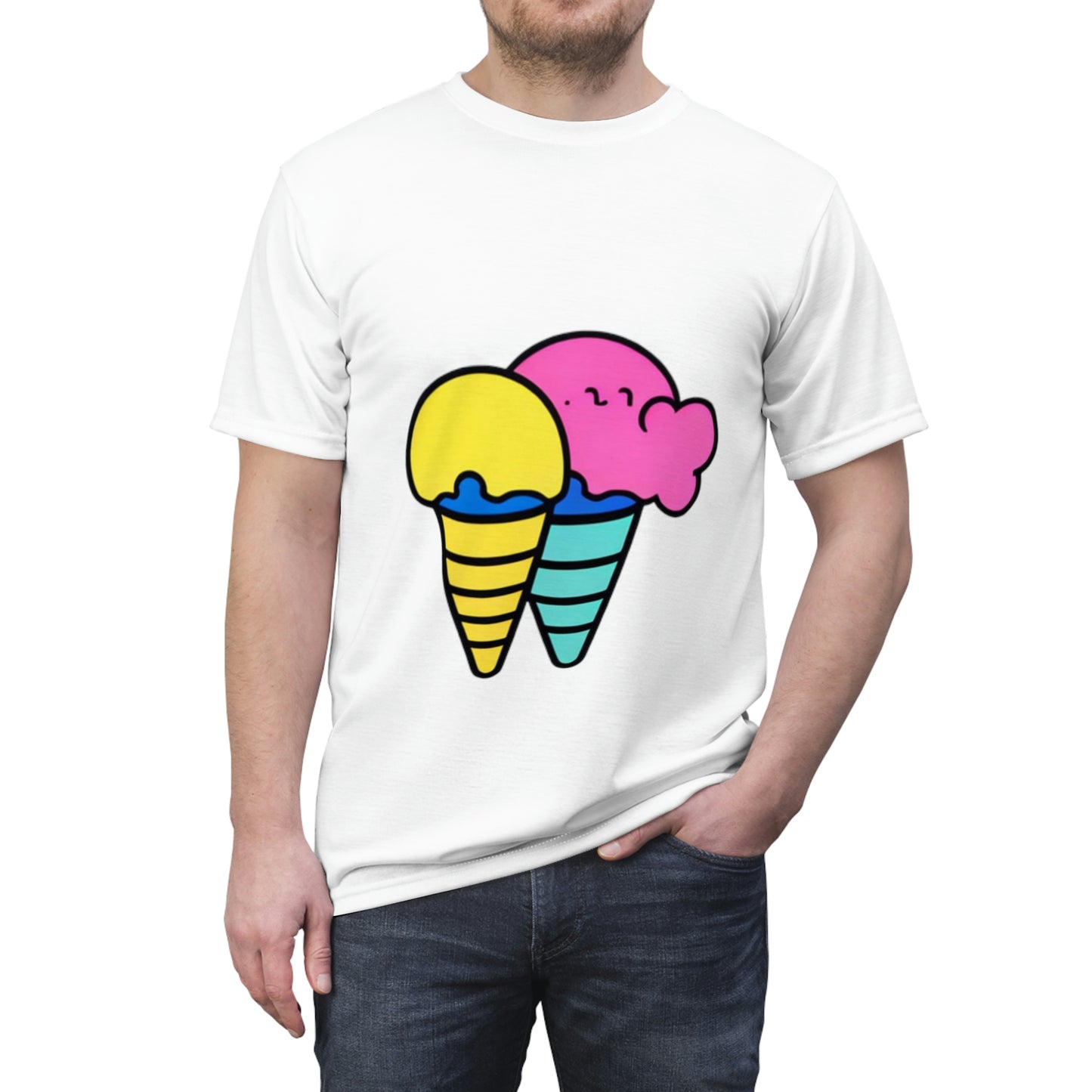 Random Ice Cream Unisex AOP Cut & Sew Tee