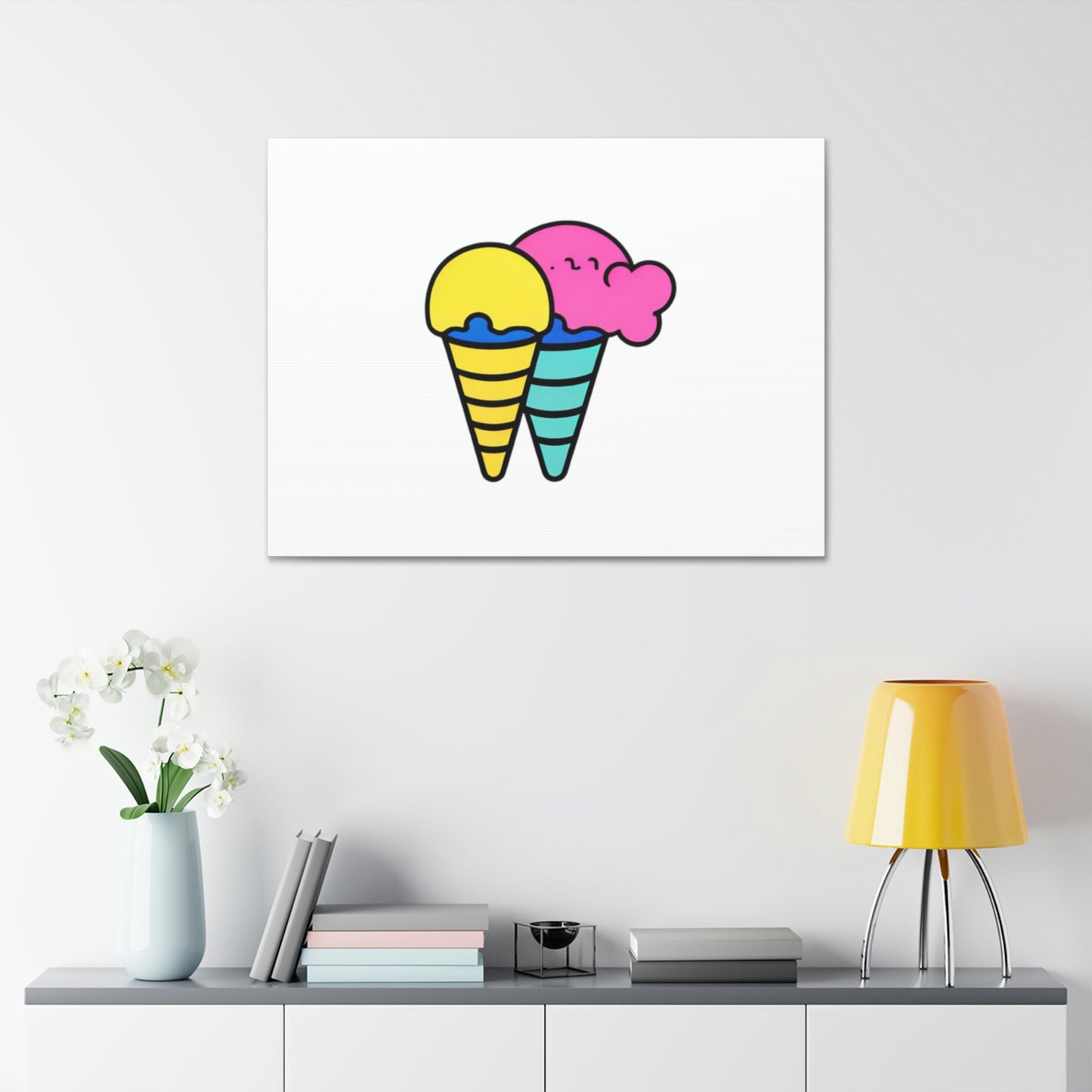 Random Ice Cream Canvas Stretched, 1.5''