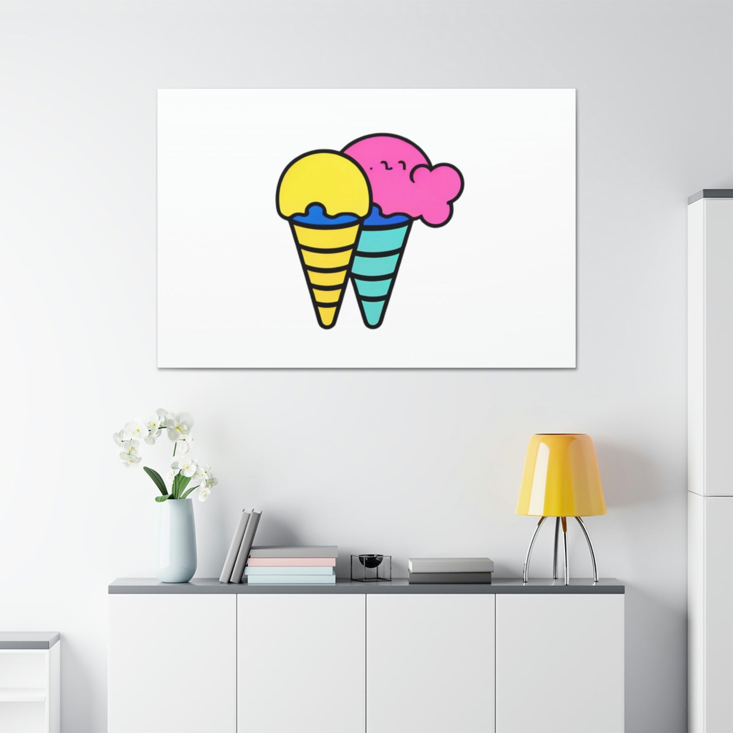 Random Ice Cream Canvas Stretched, 1.5''