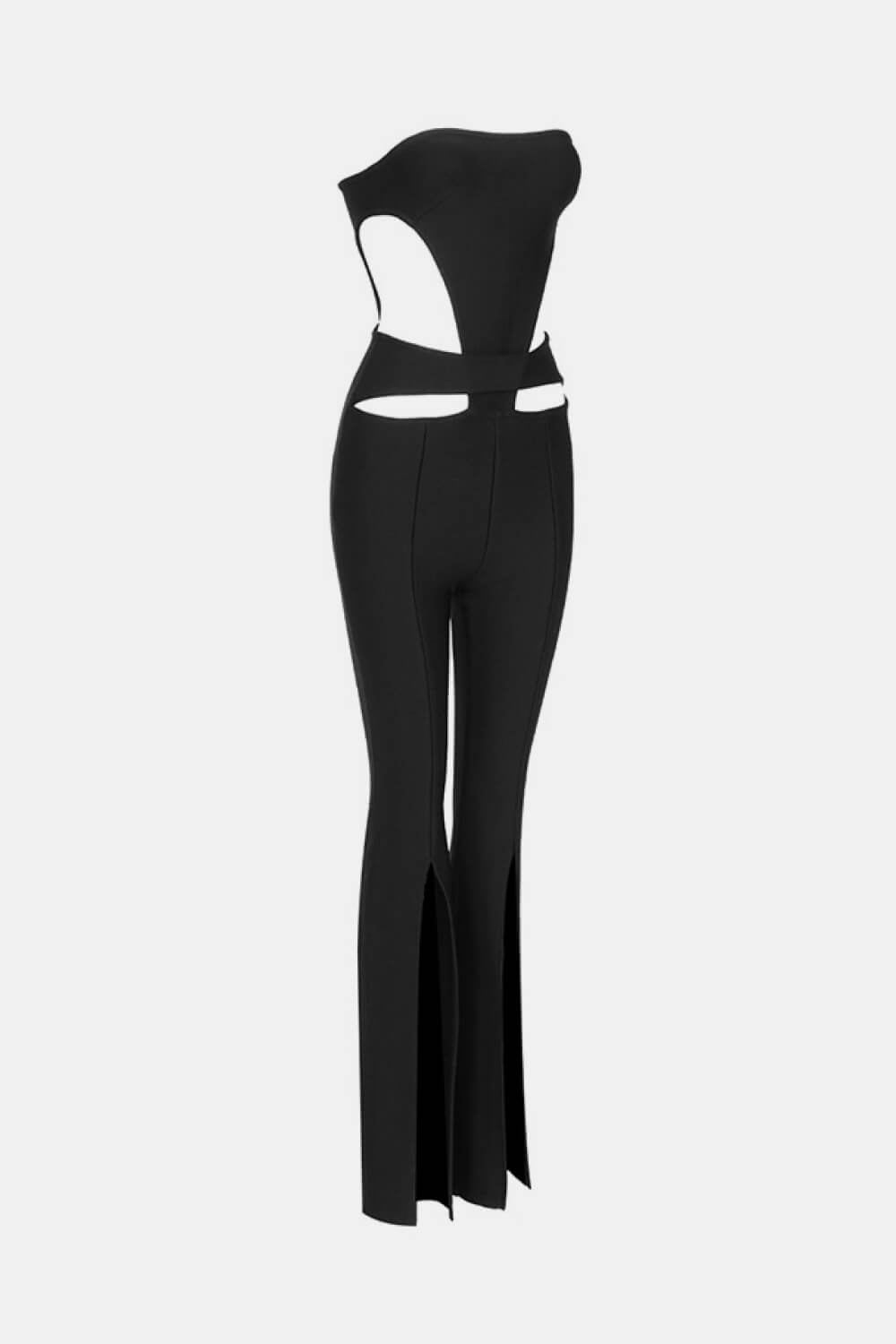 Strapless Cutout Slit Ankle Jumpsuit - Random the Ghost