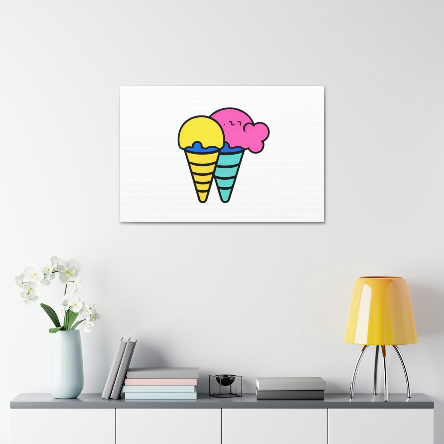 Random Ice Cream Canvas Stretched, 1.5''