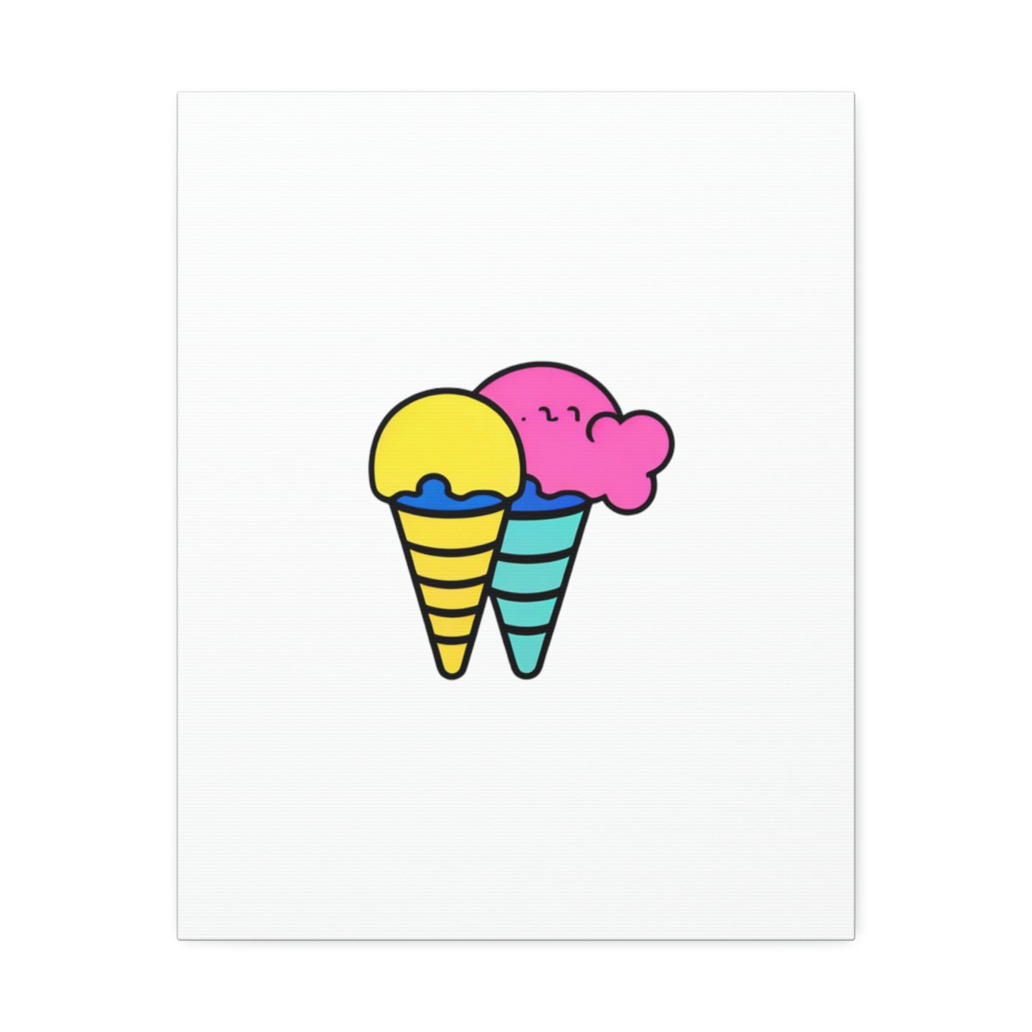 Random Ice Cream Canvas Stretched, 1.5''