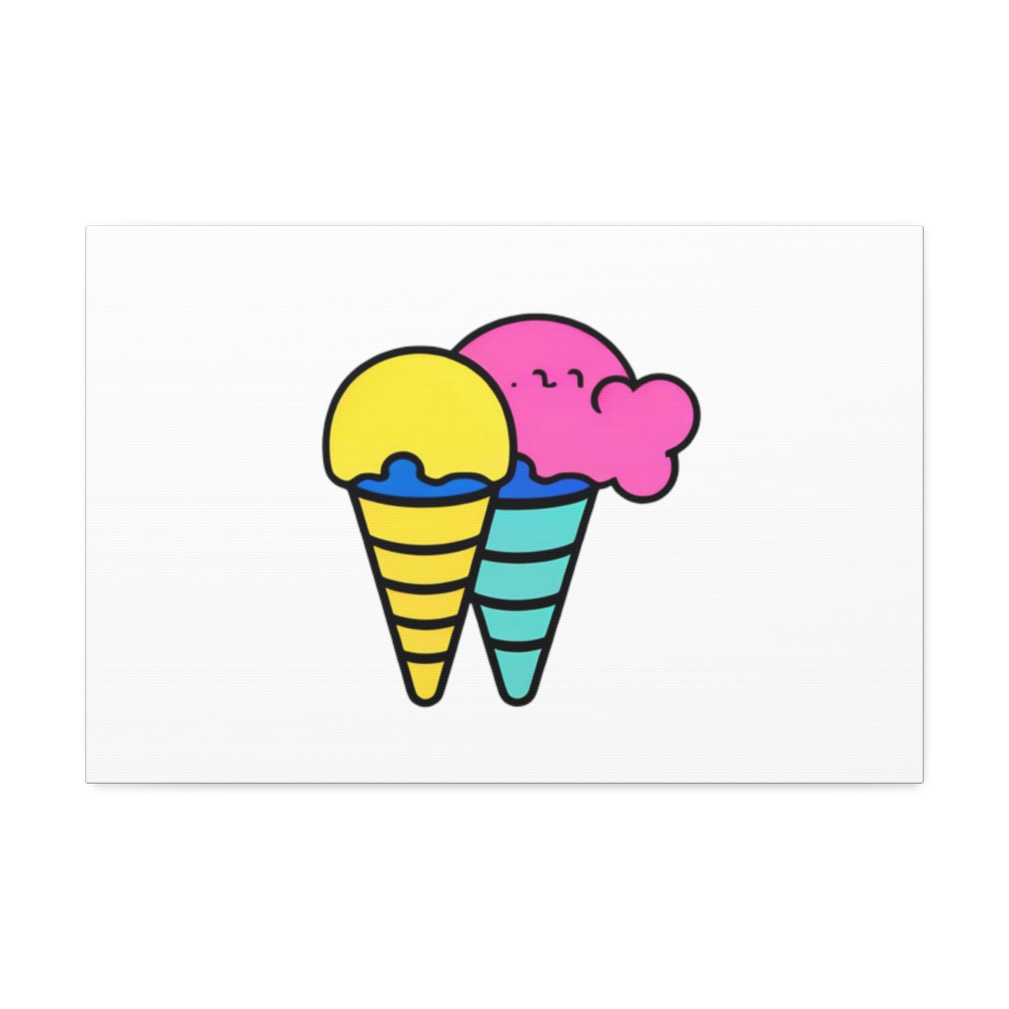 Random Ice Cream Canvas Stretched, 1.5''