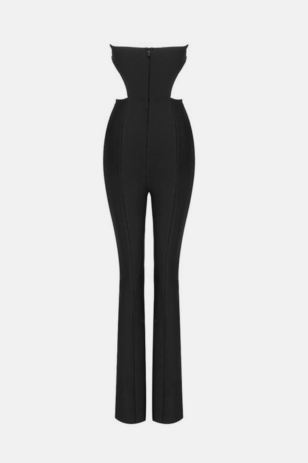 Strapless Cutout Slit Ankle Jumpsuit - Random the Ghost