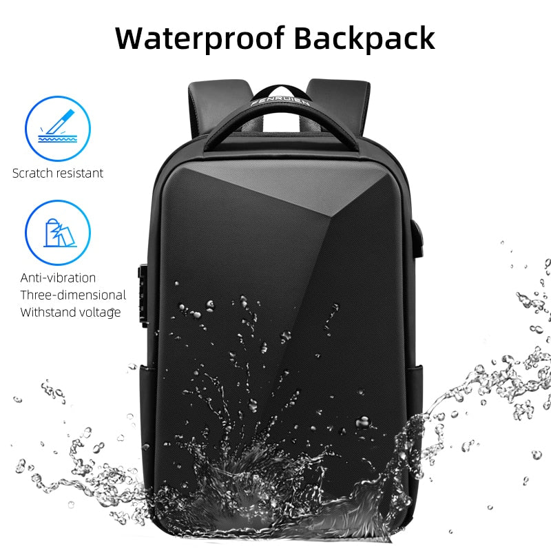 Fenruien Brand Laptop Backpack Anti-theft Waterproof School Backpacks USB Charging Men Business Travel Bag Backpack New Design - Random the Ghost