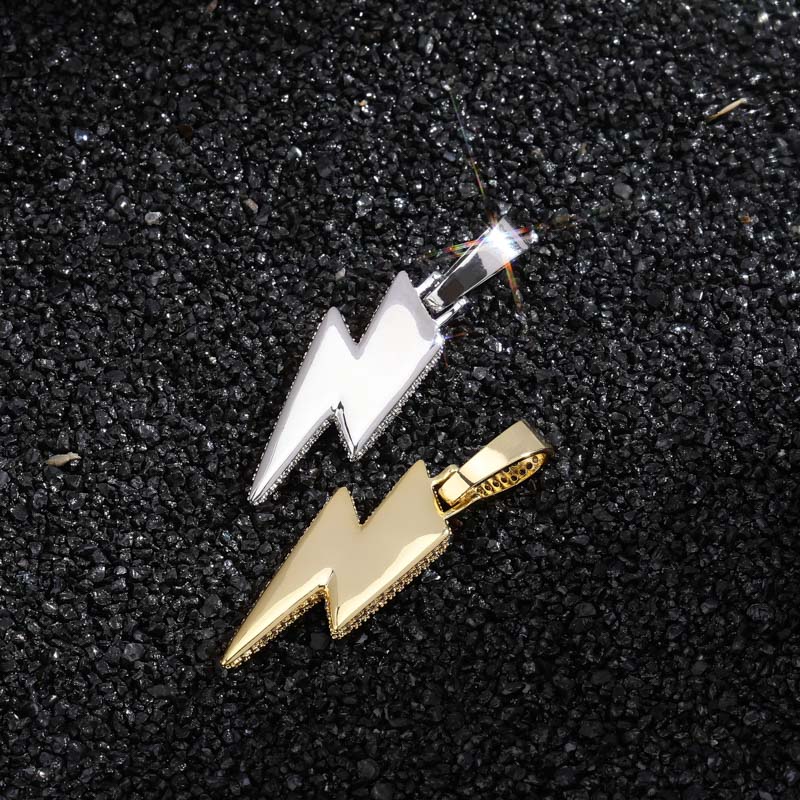 TOPGRILLZ Iced Out Bling Lightning Pendants With Tennis Chain Copper Material AAA Cubic Zircon Men&#39;s Hip Hop Jewelry Gift - Random the Ghost