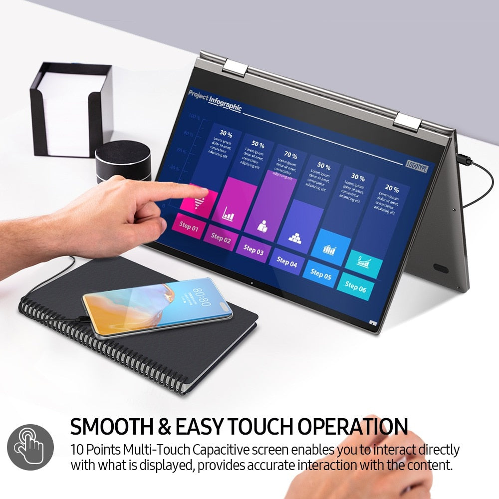 UPERFECT X Rechargeable Portable Monitor TouchScreen 13.3 Keyboard Battery Mobile Phone Screen Lap dock for Samsung Dex Display - Random the Ghost