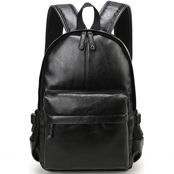 VORMOR Brand Men Backpack Leather School Backpack Bag Fashion Waterproof Travel Bag Casual Leather Book Bag Male - Random the Ghost