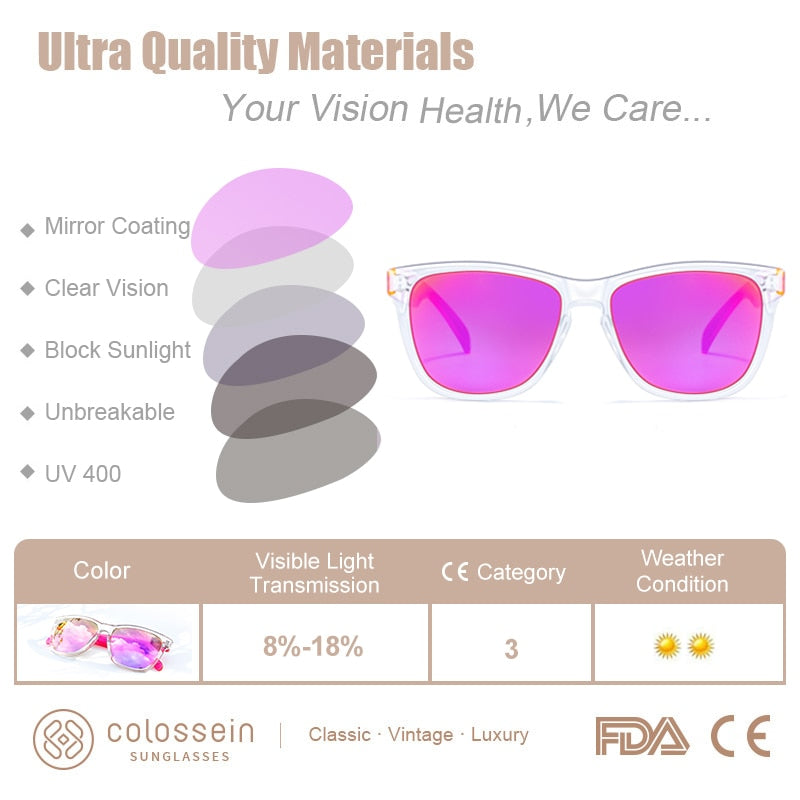 COLOSSEIN Sunglasses For Women Gradient Colorful Lens Glasses Classic Retro Eyewear Transparent Frame UV400 Sunglasses Men - Random the Ghost