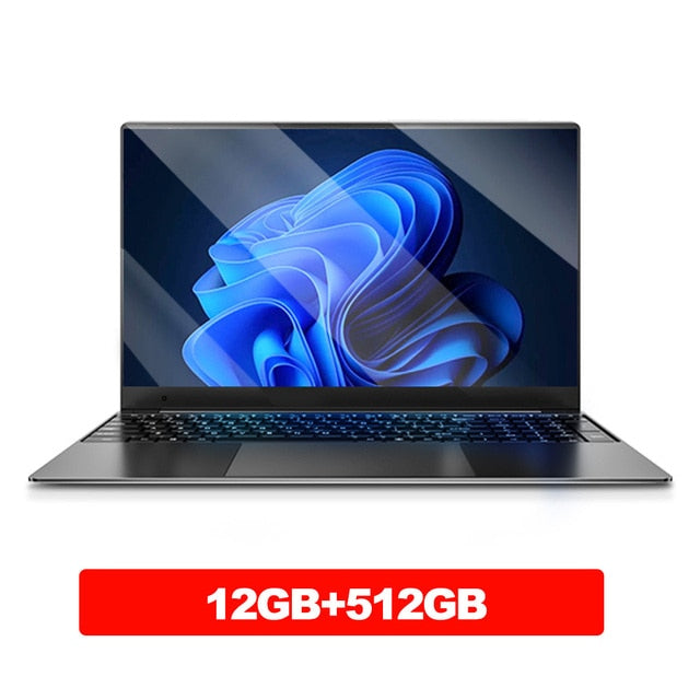 Dere Laptop MBook M10 15.6 inch Intel Celeron N5095 12G RAM 512GB SSD Dual Band WiFi Ultra Clear Pack Laptop Windows 10 Notebook - Random the Ghost