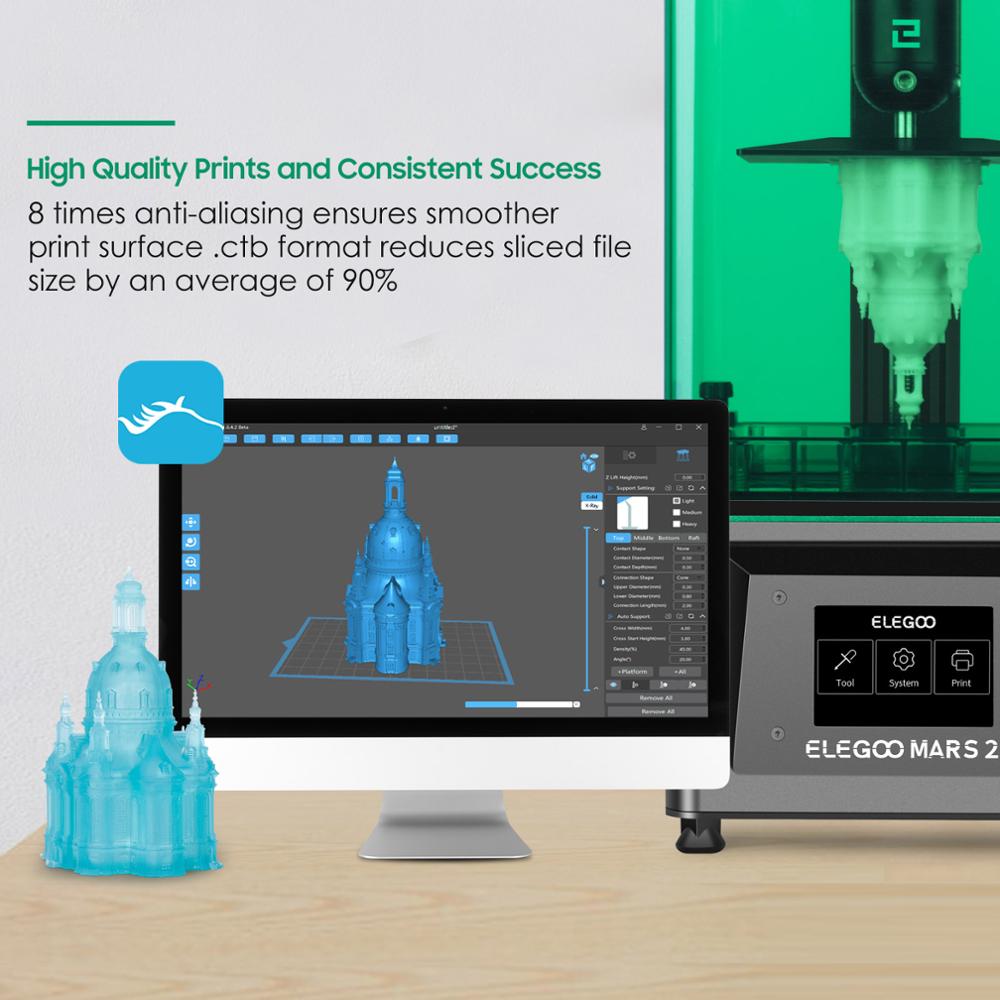 ELEGOO MARS 2 Mono SLA  3D Printer UV Photocuring LCD 3D Printer with 6 inch 2K Monochrome LCD Printing Size 129x80x150mm - Random the Ghost