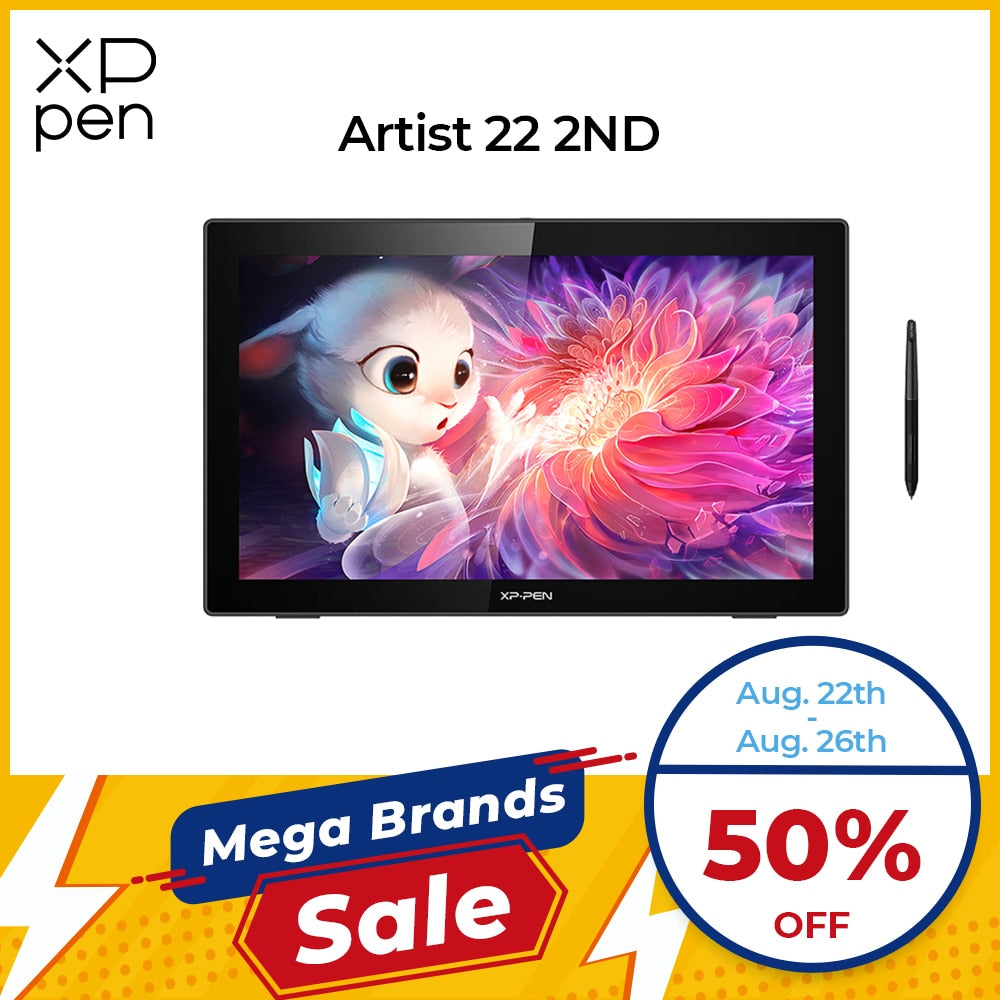 XPPen Artist 22 (2nd Generation) 21.5 Inch Drawing Tablet Graphics Tablet Display IPS Monitor 8192 Level Pen Pressure USB-C - Random the Ghost