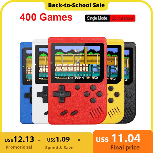 Retro Portable Mini Handheld Video Game Console 8-Bit 3.0 Inch Color LCD Kids Color Game Player Built-in 400 games - Random the Ghost