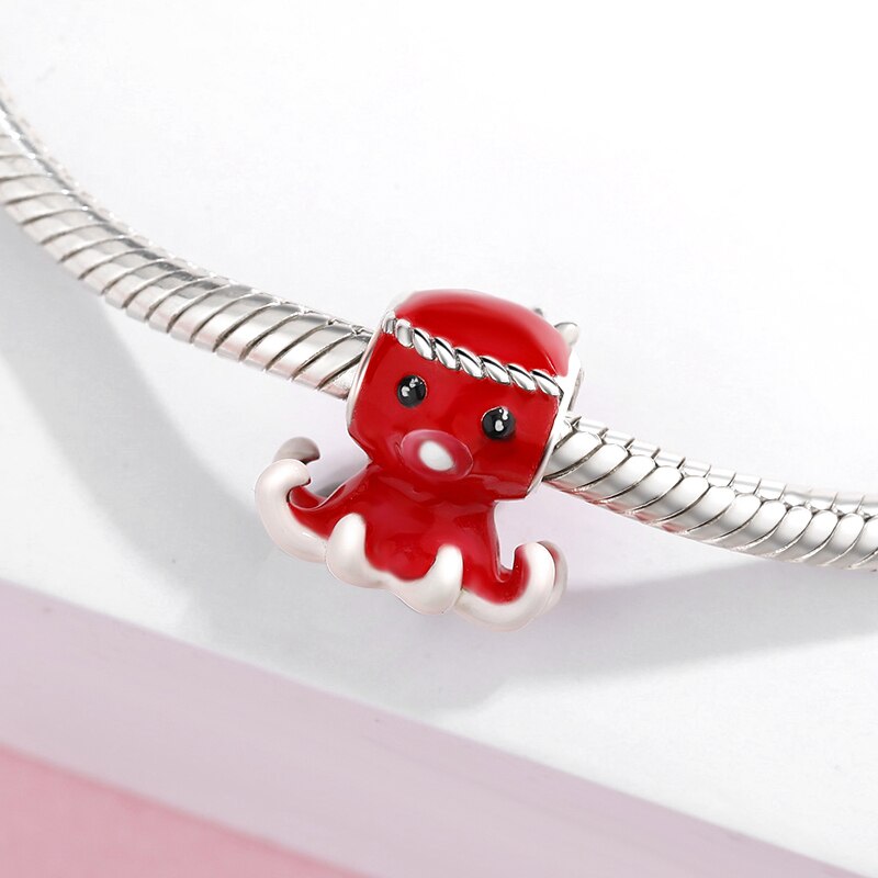 Delicious Seafood Sushi Octopus Teapot Beads for Original Women Bracelet Bangle 925 Silver Charms DIY Bracelet Jewelry Making - Random the Ghost