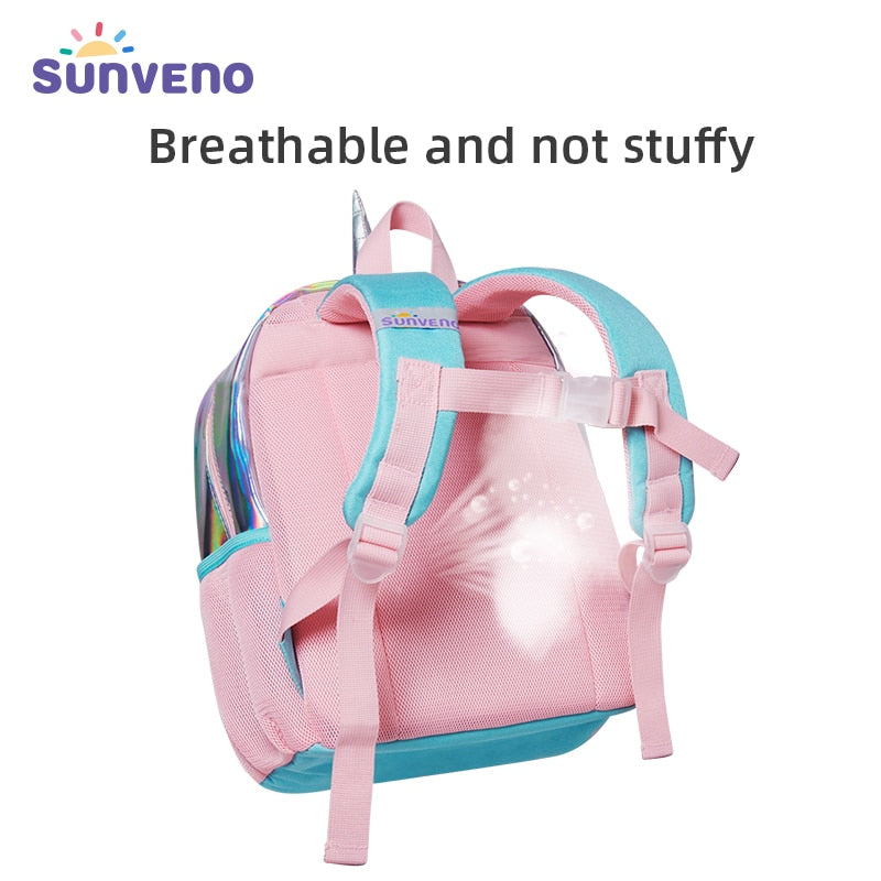 Sunveno Children&#39;s Backpack for Girls Pre-School Bag for Kindergarten Elementary - Reversible Sequin,Unicorn ,Lightweight Gift - Random the Ghost