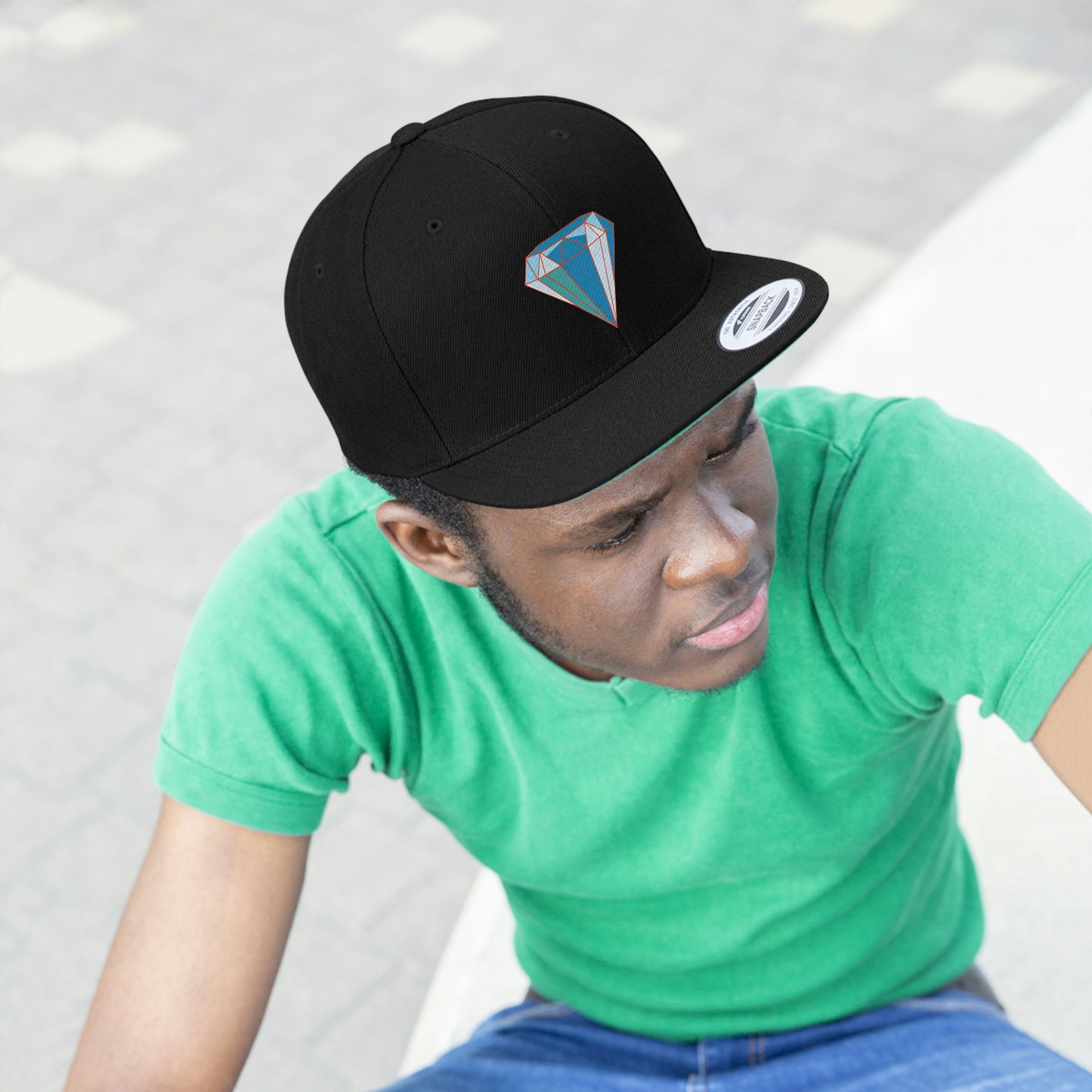 Unisex Random Diamond Flat Bill Hat