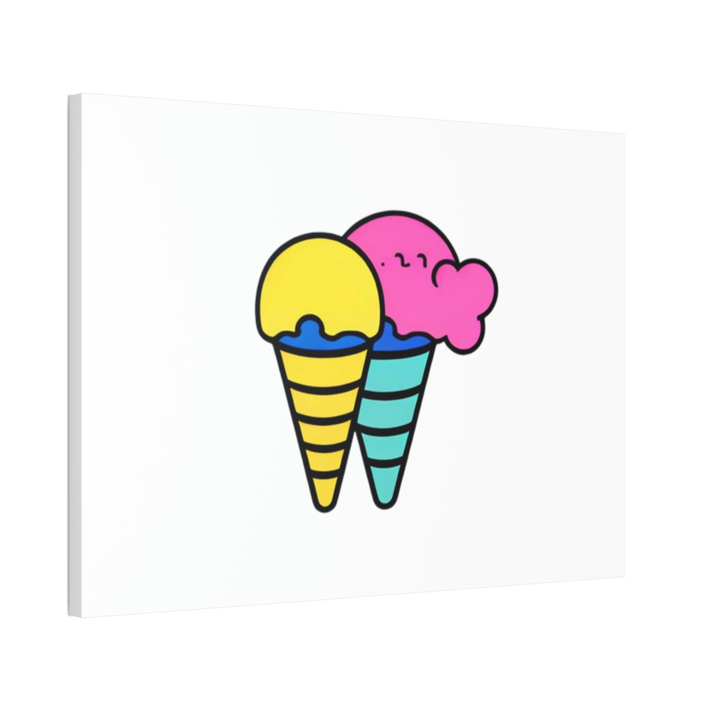 Random Ice Cream Canvas Stretched, 1.5''