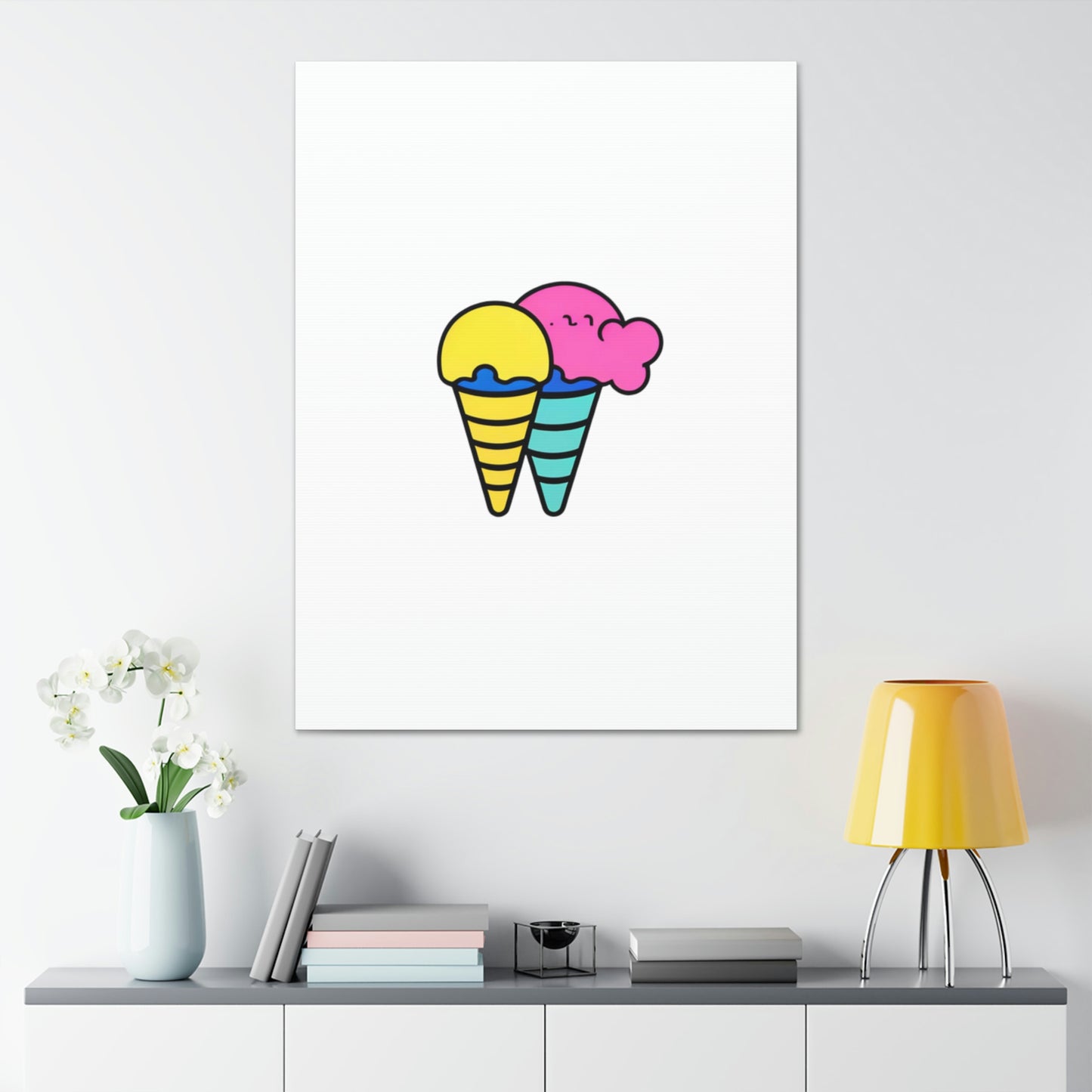 Random Ice Cream Canvas Stretched, 1.5''