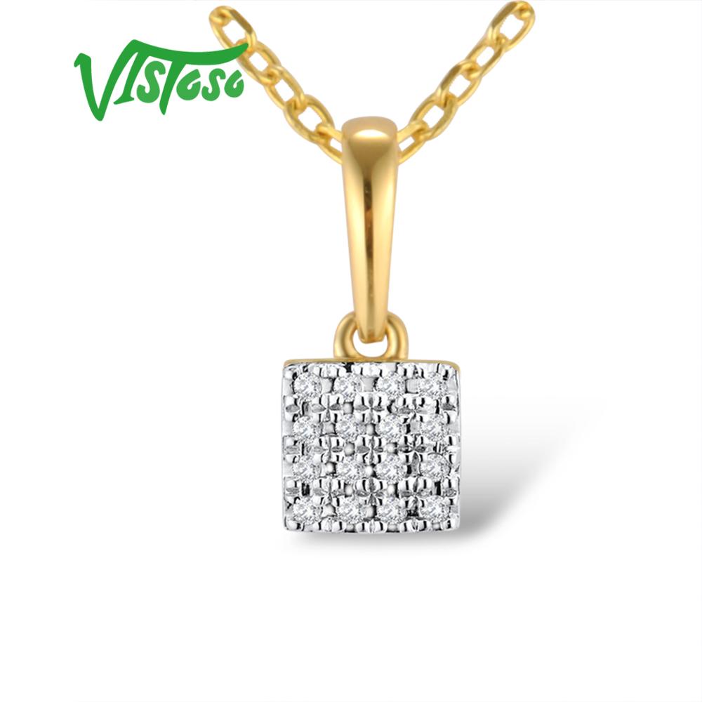 VISTOSO Gold Pendants for Women Authentic 14K - Random the Ghost