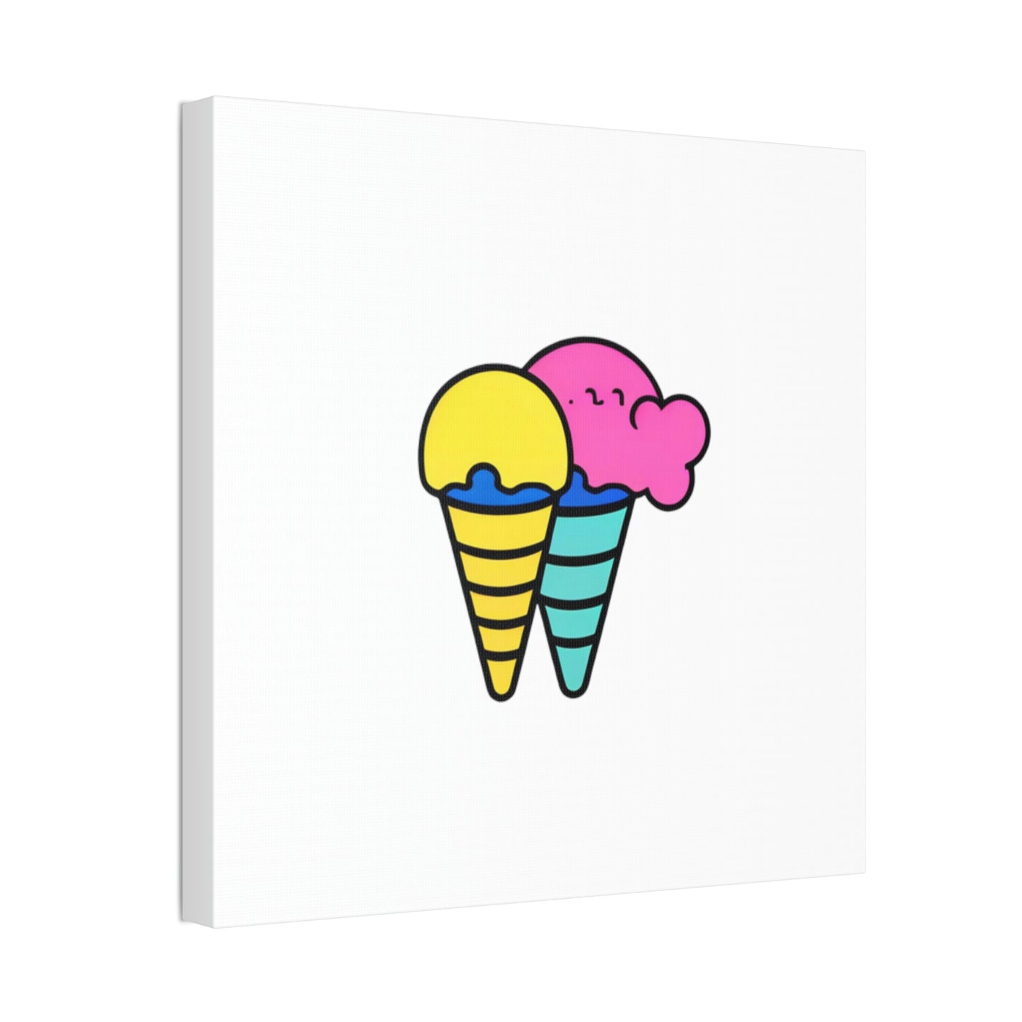 Random Ice Cream Canvas Stretched, 1.5''