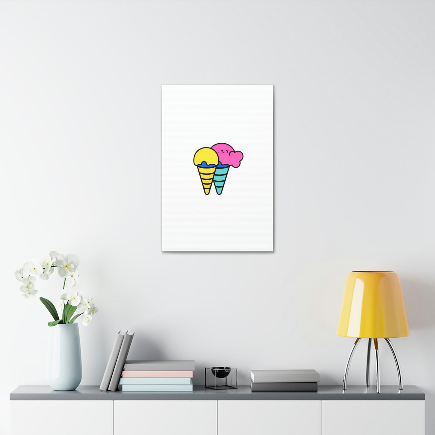 Random Ice Cream Canvas Stretched, 1.5''