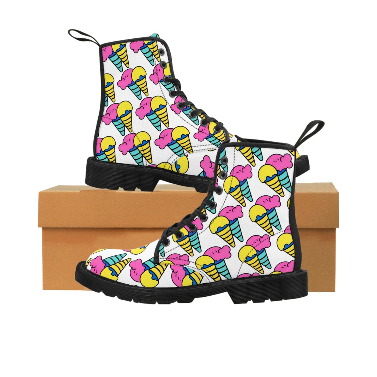 Shoes: Men's Random Ice Cream Canvas Boots