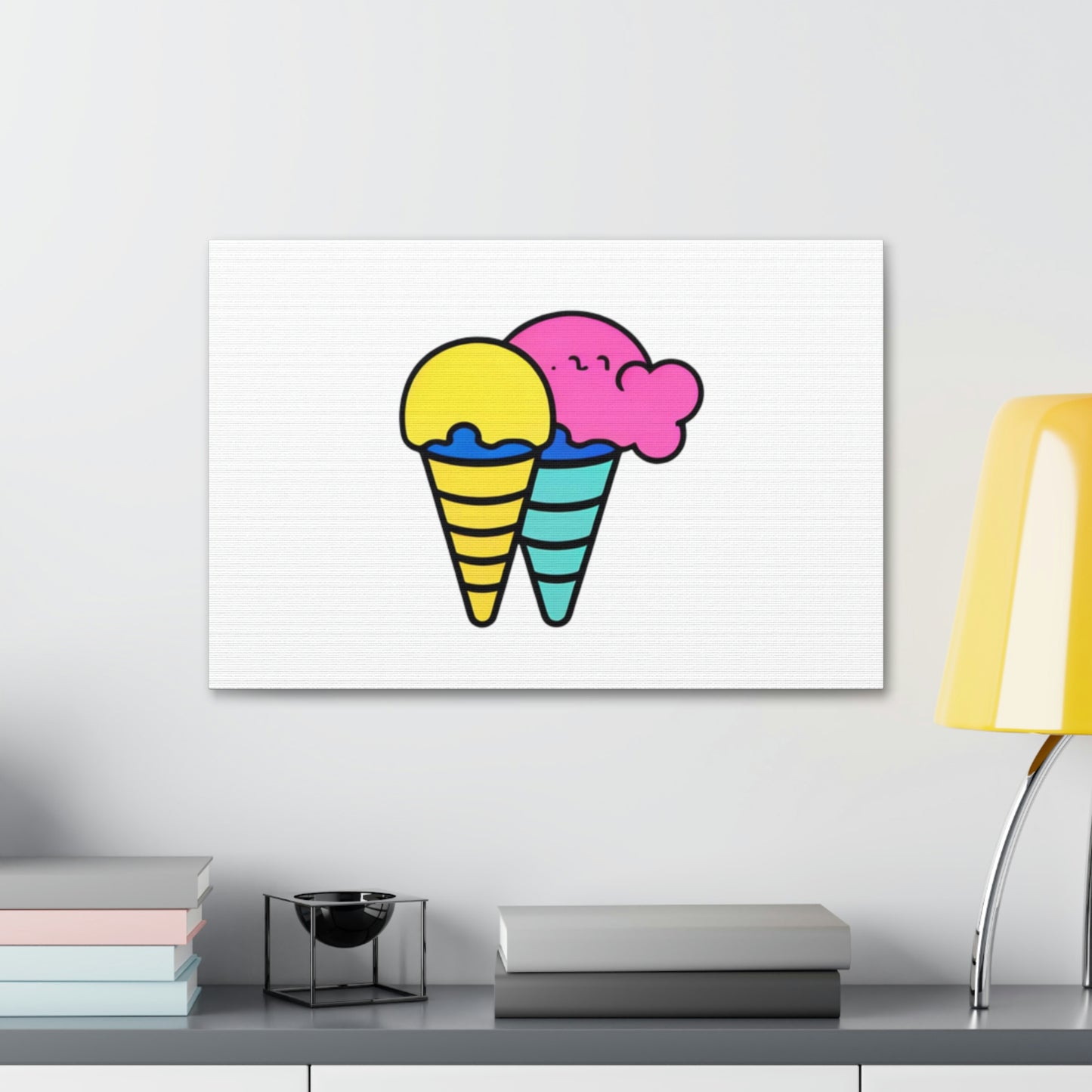 Random Ice Cream Canvas Stretched, 1.5''