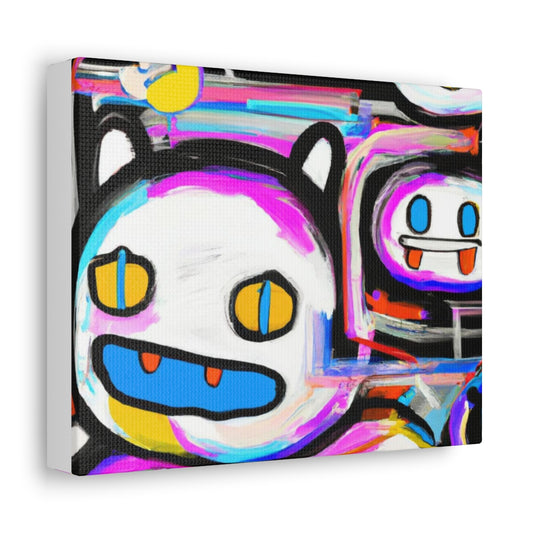 😺 Satin Canvas, Stretched - Random the Ghost