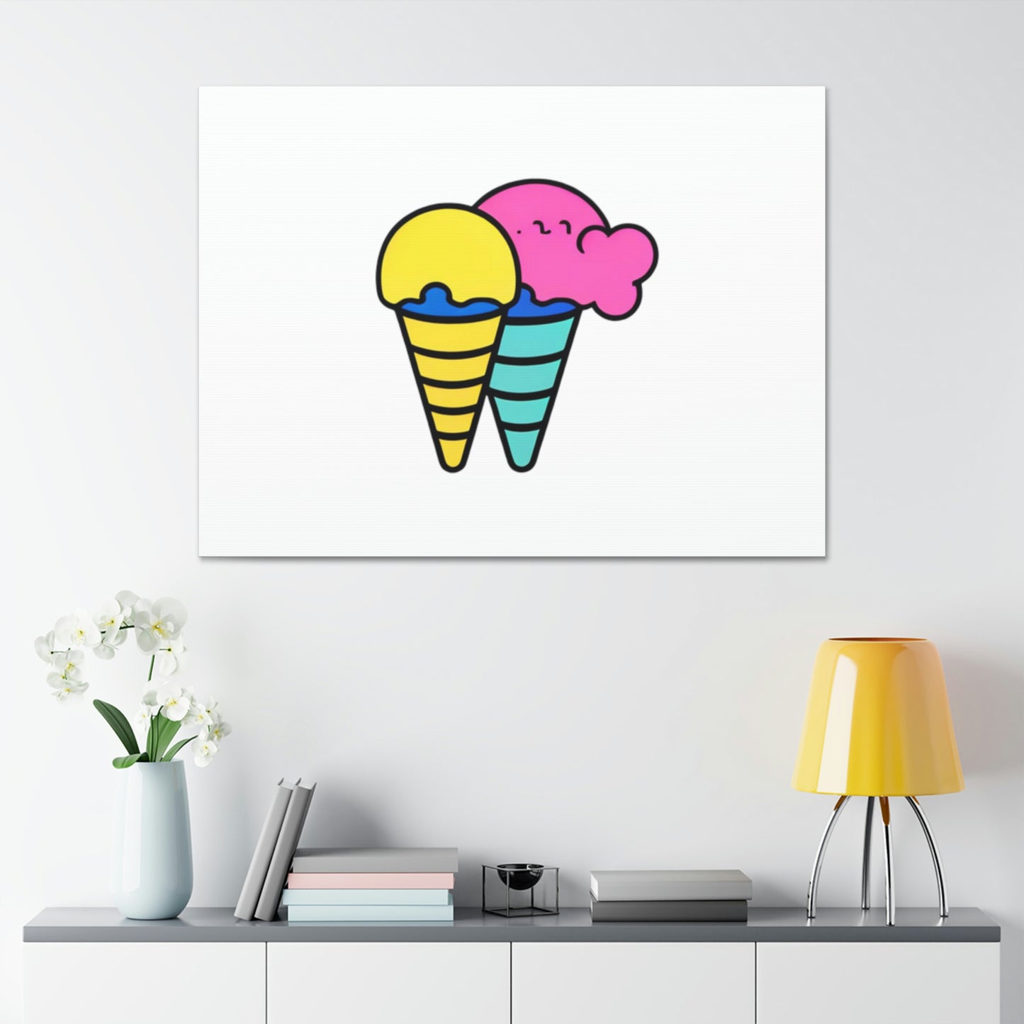 Random Ice Cream Canvas Stretched, 1.5''