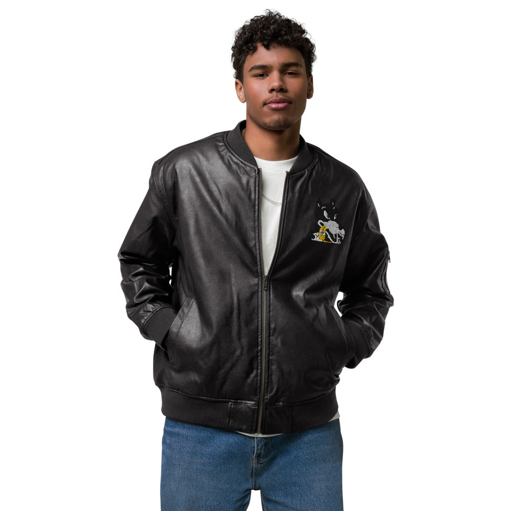 Haight Street L$D Leather Bomber Jacket - Random the Ghost