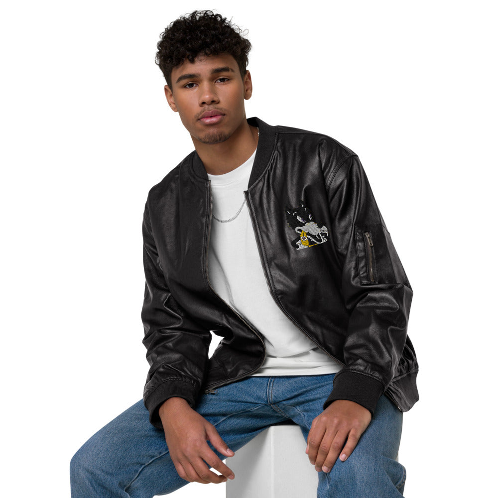 Haight Street L$D Leather Bomber Jacket - Random the Ghost