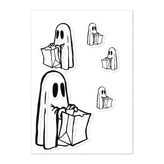 Trick or Treat Ghost sticker sheet - Random the Ghost