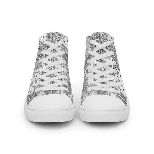 Men’s Paisleys high top canvas shoes - Random the Ghost