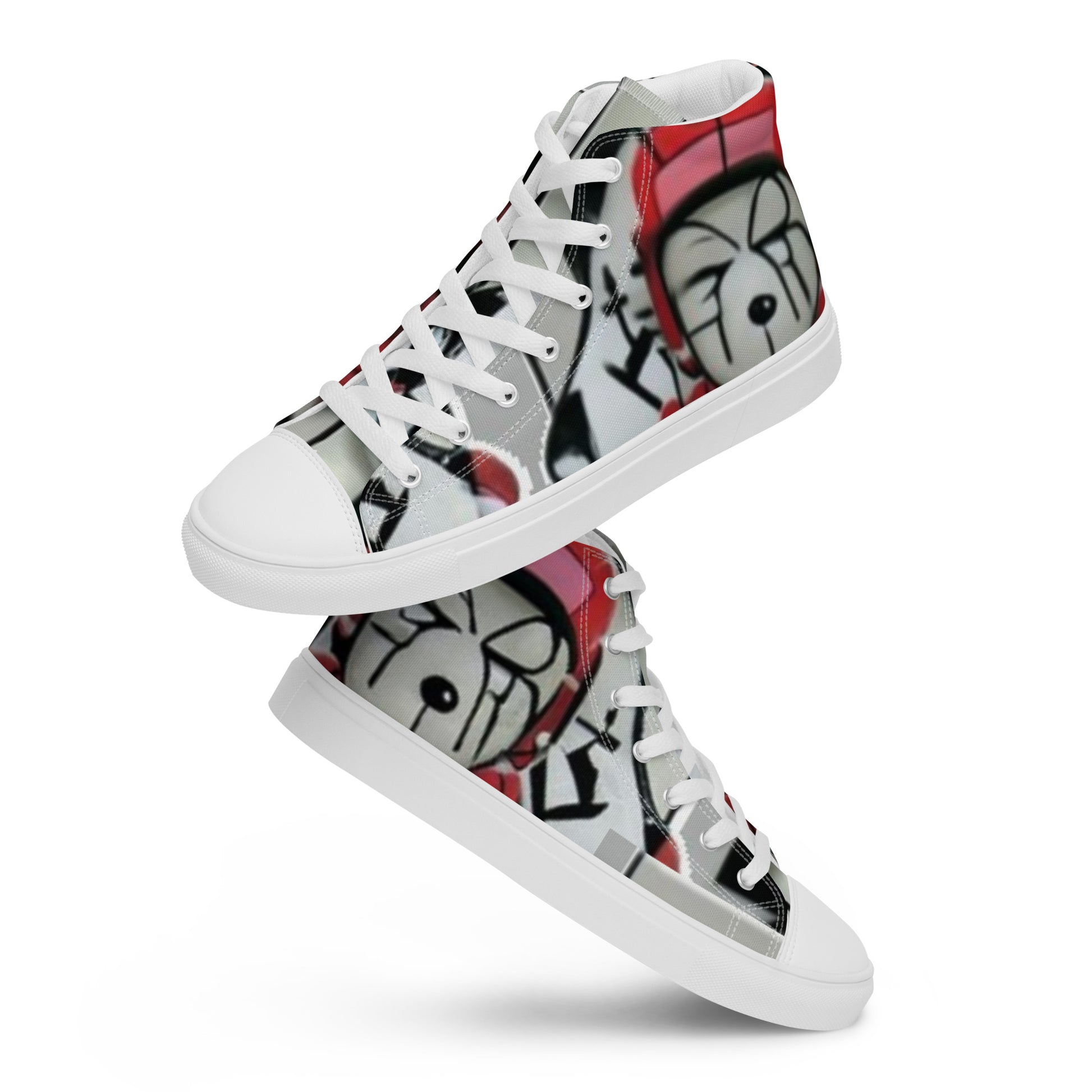 Men’s Dalmatians high top canvas shoes - Random the Ghost