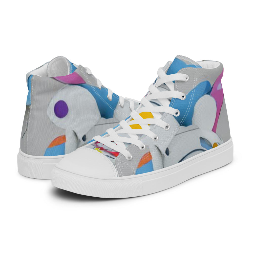 Men’s 🦊 high top canvas shoes - Random the Ghost