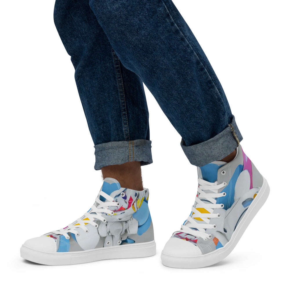 Men’s 🦊 high top canvas shoes - Random the Ghost