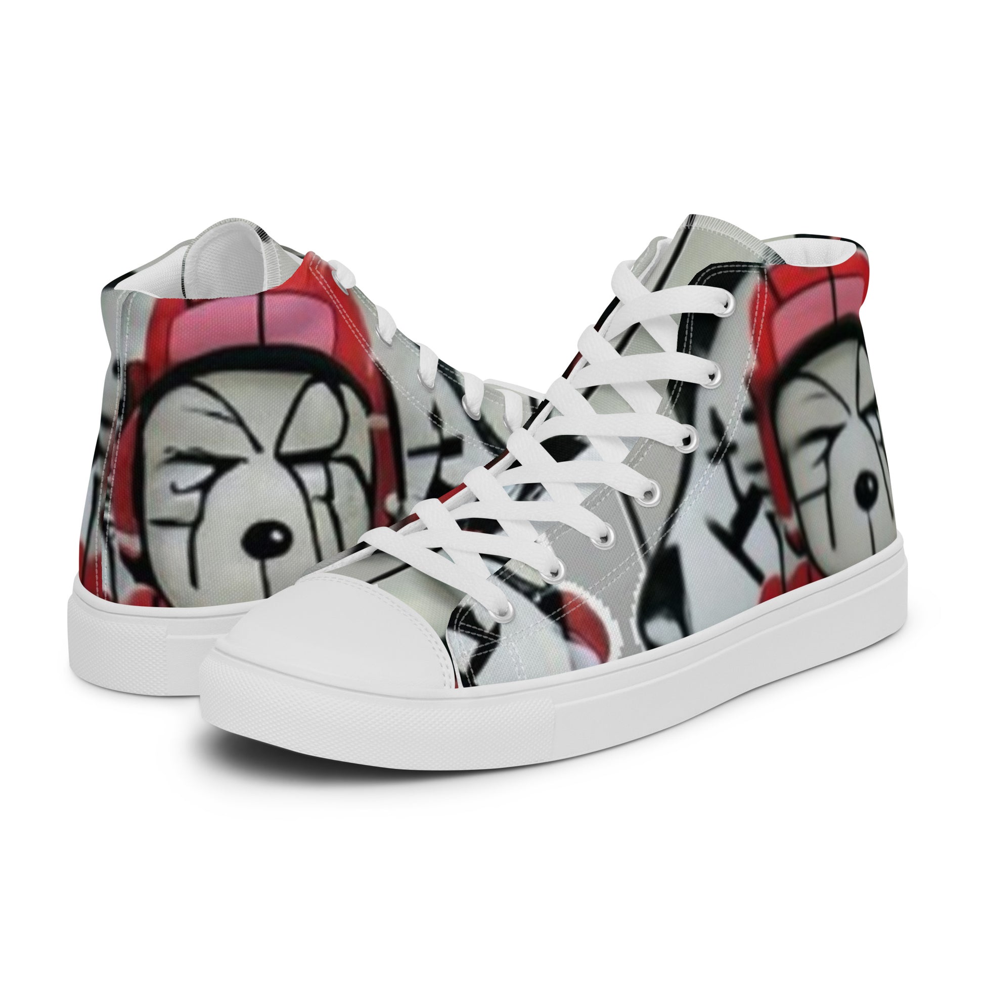 Men’s Dalmatians high top canvas shoes - Random the Ghost