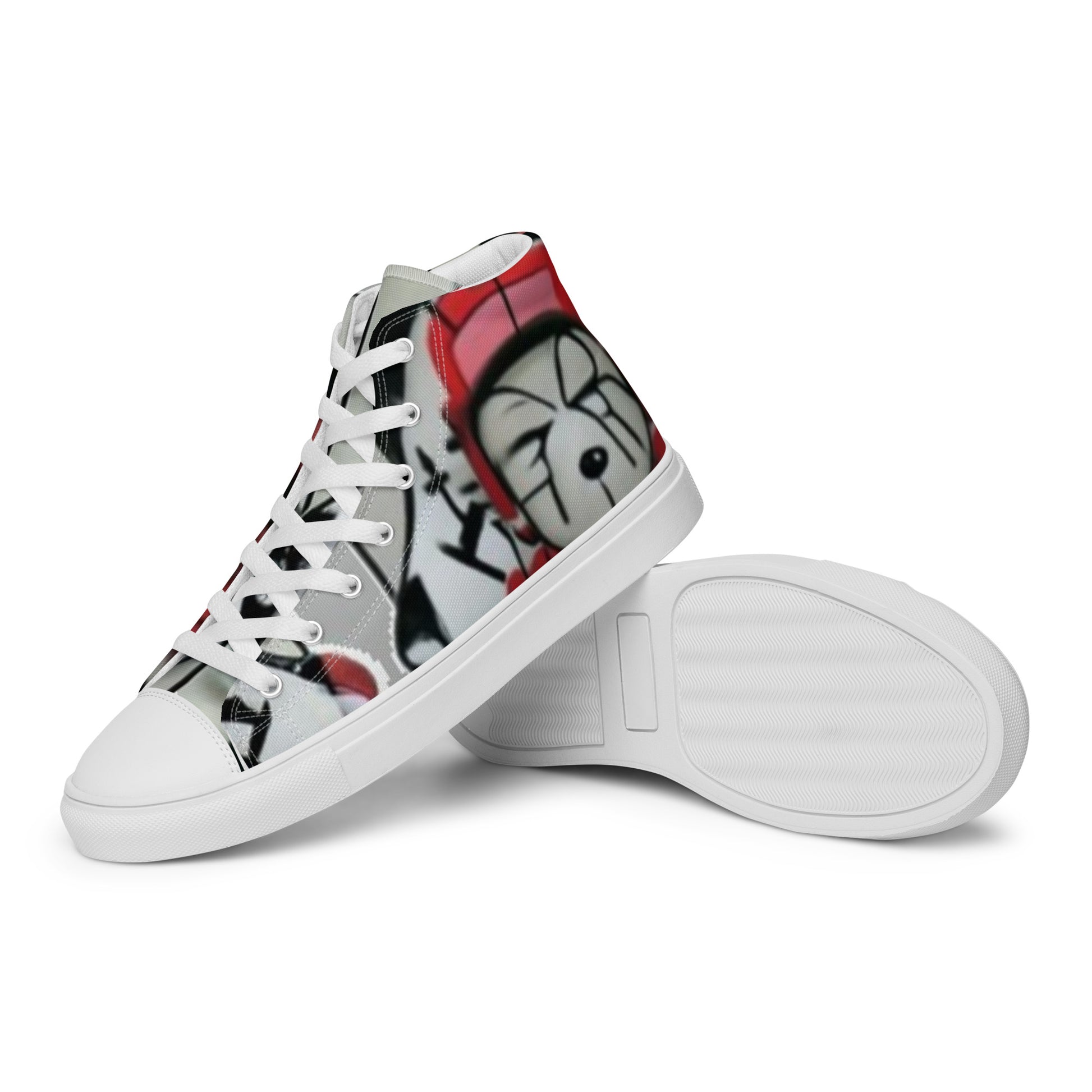 Men’s Dalmatians high top canvas shoes - Random the Ghost