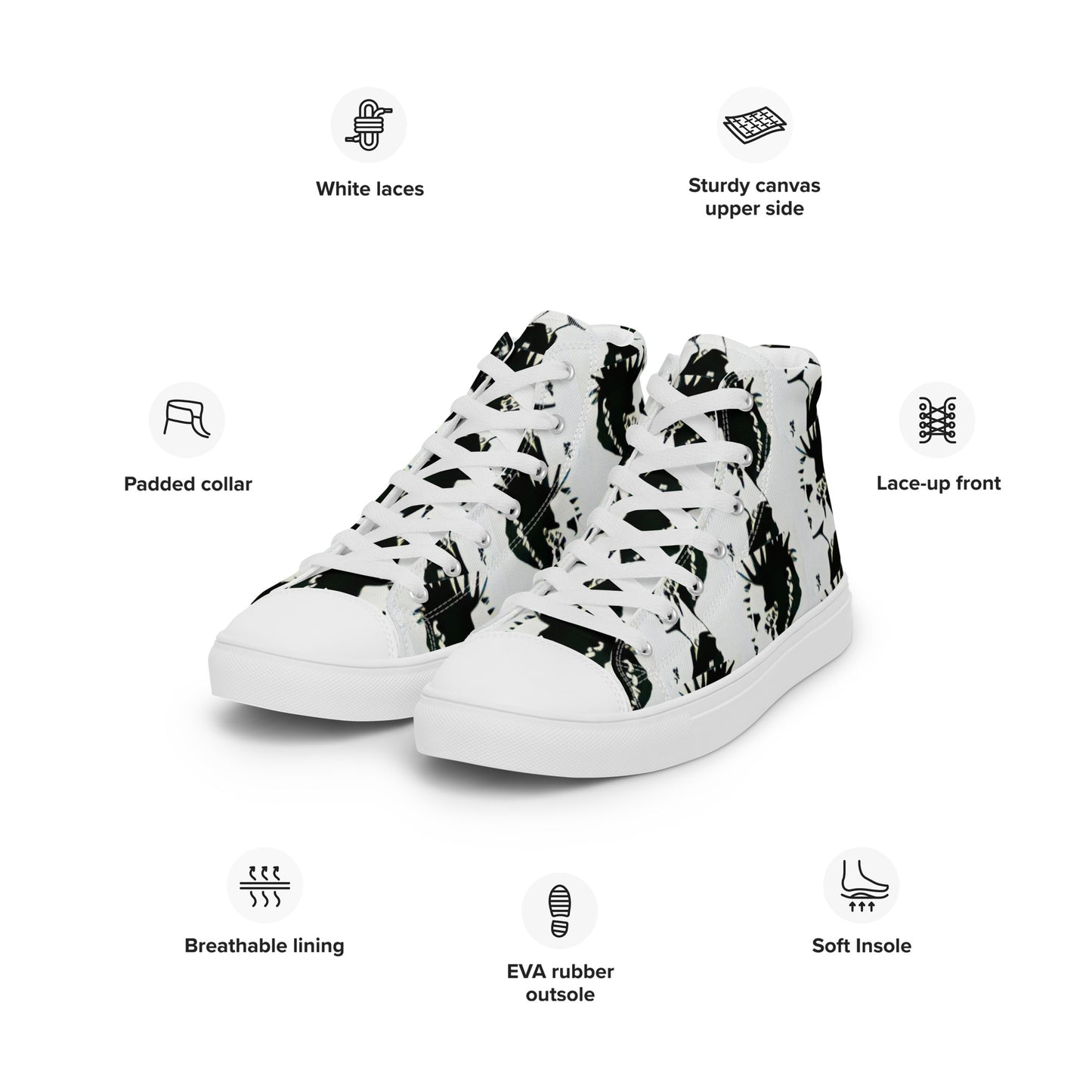 Men’s high top ❤️ canvas shoes - Random the Ghost