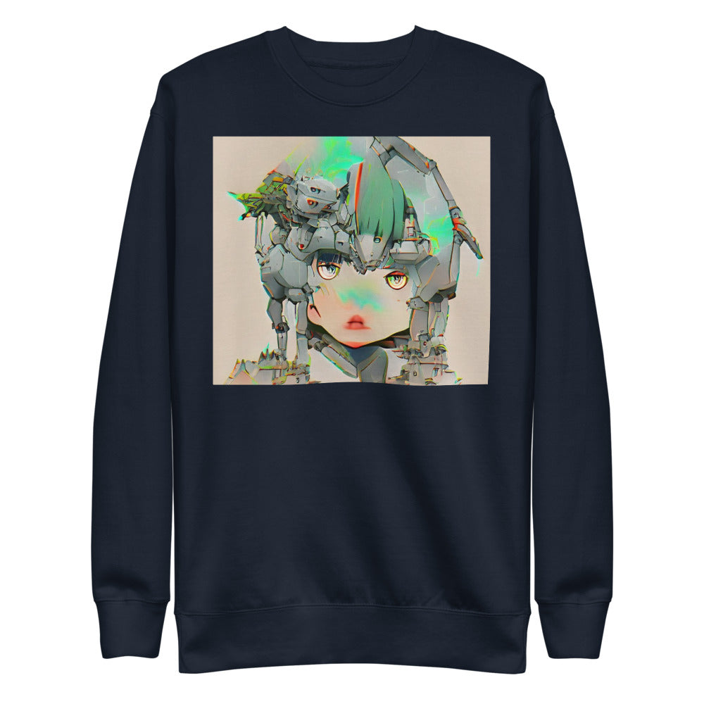 Unisex Fleece Mecha Pop Girl Pullover - Random the Ghost