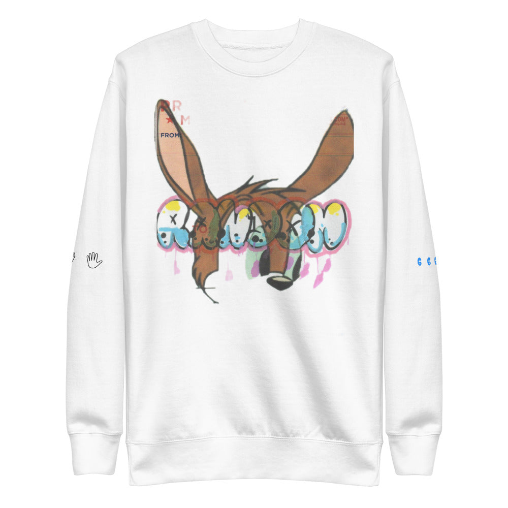 Unisex Rabbit Ears Fleece Pullover - Random the Ghost