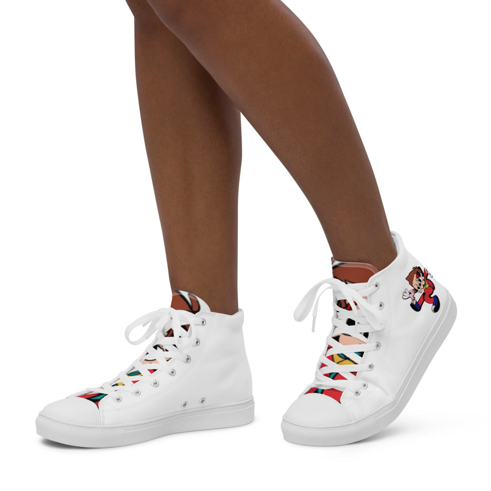 Women’s high top American P$ychos canvas shoes - Random the Ghost