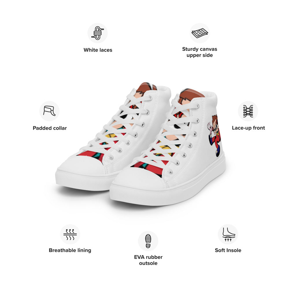 Women’s high top American P$ychos canvas shoes - Random the Ghost